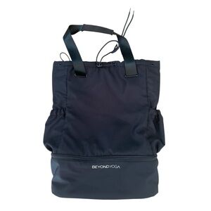 NWT Beyond Yoga Convertible Gym Bag Backpack Black Yoga Tote Drawstring Carry-on